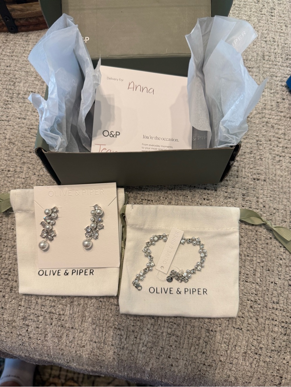 NWT Olive & Piper Nigella Bracelet and Serena Drops